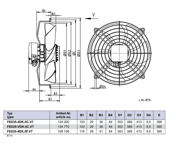 Габаритные размеры FE035-4EK.0F.V7