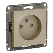 Розетка без заземления со шторками 16А SE AtlasDesign, шампань