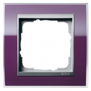 Рамка Gira Event Clear Фиолетовый 1 пост цвет вставки Алюминий