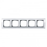 Рамка Gira Event Clear Белый 5 постов цвет вставки Алюминий