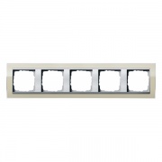 Рамка Gira Event Clear Песочный 5 постов цвет вставки Алюминий