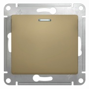 Одноклавишный выключатель с подсветкой 10А механизм SE Glossa, титан