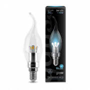Лампа Gauss LED Candle Tailed Crystal clear  3W E14 4100K 1/10/100