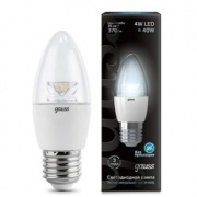 Лампа Gauss LED Candle Crystal Clear E27 4W 4100К 1/10/50