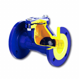 Клапан обратный шаровой Zetkama 400 D - Ду500 (ф/ф, PN10, Tmax 70°C, исполнение №55)