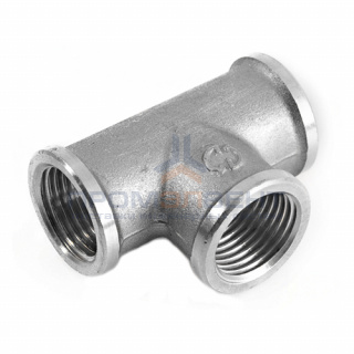 Тройник латунный резьбовой переходной STOUT (ВР) - 1" x 1/2" x 1" (никелированный)