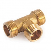 Тройник латунный резьбовой равнопроходный STOUT (НР) - 3/4"