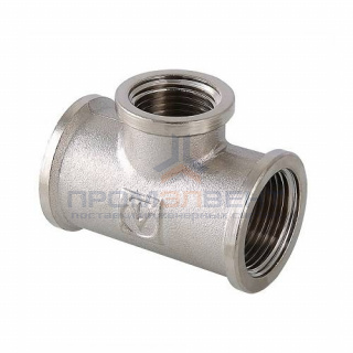 Тройник переходной резьбовой VALTEC VTr.750 - 1"1/4 x 1" x 1"1/4 (ВР/ВР/ВР, латунь никелированная)