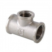 Тройник переходной резьбовой VALTEC VTr.750 - 1"1/4 x 1/2" x 1"1/4 (ВР/ВР/ВР, латунь никелированная)