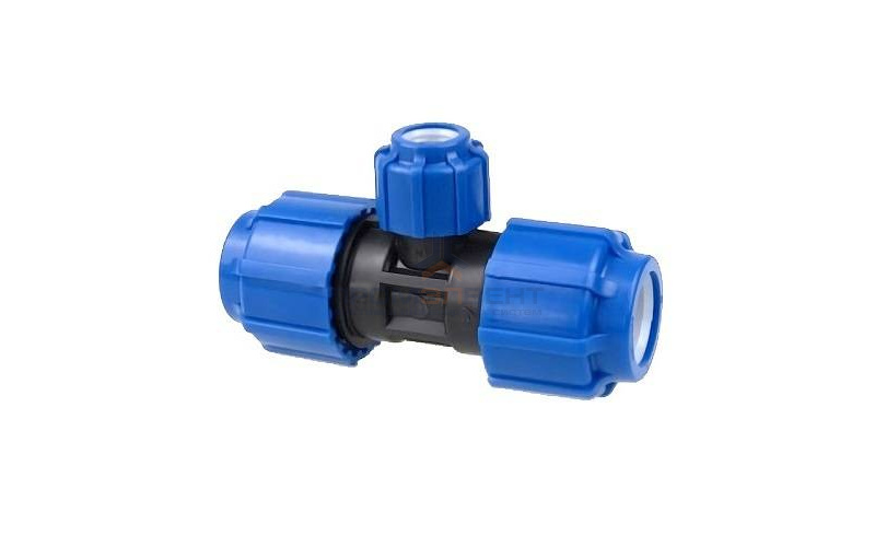 Тройник Политэк - 50 (винтовой, для труб ПНД)