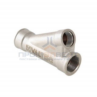 Тройник с отводом на 25° VALTEC VTr.136 - 1" x 1/2" (резьбовой, латунь никелированная)