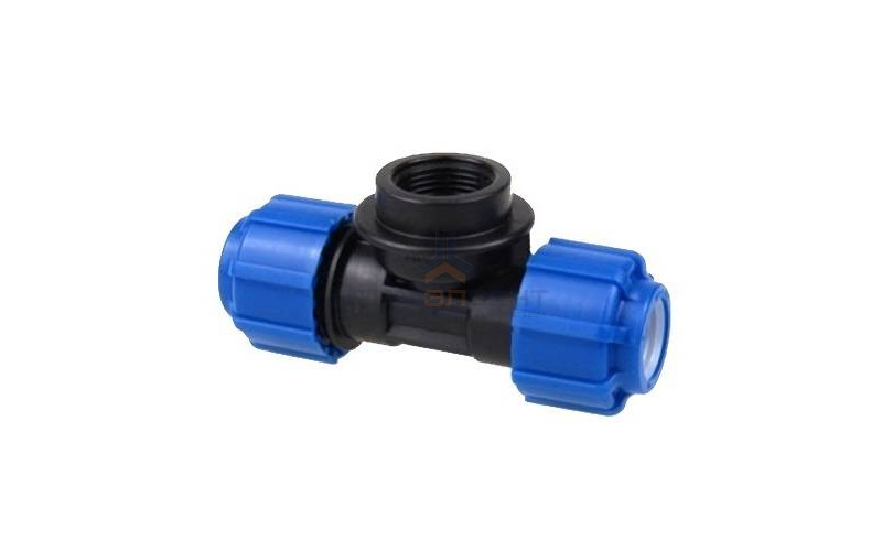 Тройник с переходом на внутреннюю резьбу Политэк - 32 x 3/4