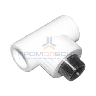 Тройник с переходом на наружную резьбу KALDE - 32 x 1" (для полипропиленовых труб, белый)