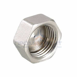 Заглушка VALTEC VTr.590 - 1"1/2 (резьбовая, латунь никелированная)