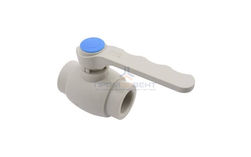 Кран шаровой FV-Plast - 75 (для полипропиленовых труб под пайку, цвет серый, ручка рычаг)
