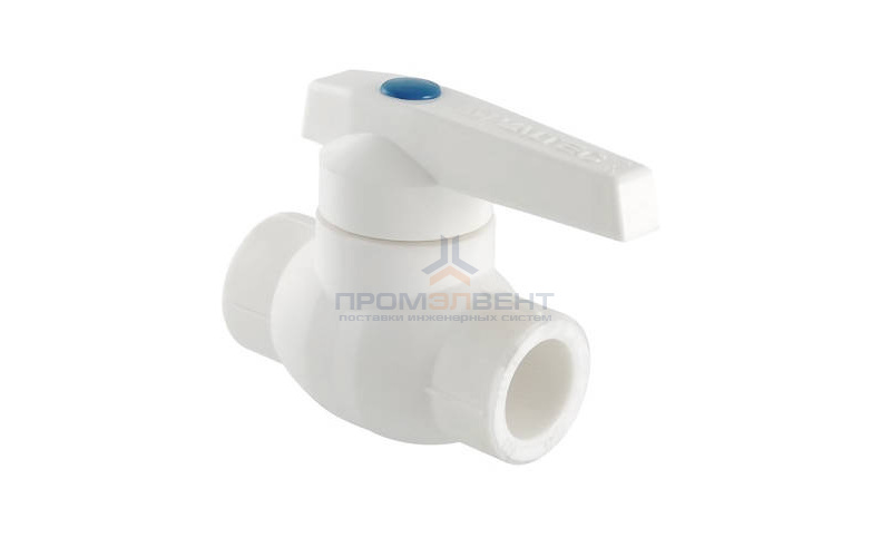 Кран шаровой VALTEC VTp.744 - 32 (c латунной обоймой, для полипропиленовых труб под пайку, белый)