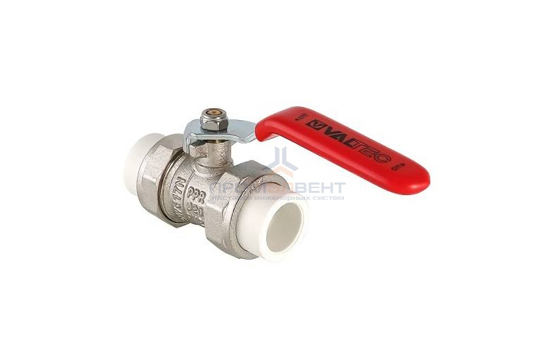 Кран шаровой разъемный VALTEC VTp.745 - 32 (Пайка/Пайка, для полипропиленовых труб, цвет белый)