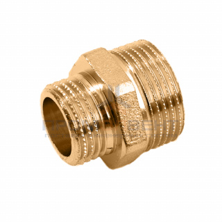 Ниппель латунный резьбовой переходной STOUT - 3" x 2"