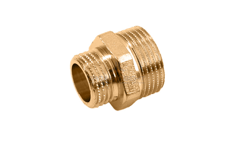 Ниппель латунный резьбовой переходной STOUT - 3/4