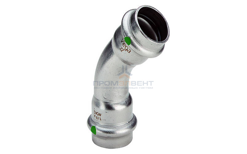 Отвод 45° Viega Sanpress Inox 2326 - 42 (нержавеющая сталь)