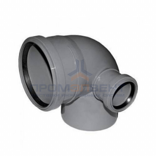 Отвод 87° с патрубком слева СИНИКОН Standart - 110 x 50 (для системы внутренней канализации)