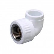 Переход на внутреннюю резьбу угловой Fusitek - 20 x 3/4" (для полипропиленовых труб, цвет белый)