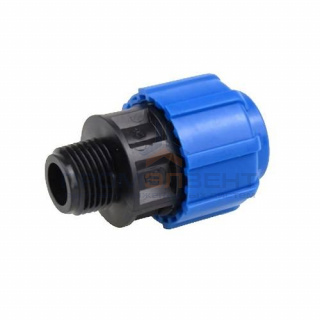 Переход на наружную резьбу Политэк - 40 x 1"1/2 (винтовой, для труб ПНД)