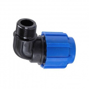 Переход на наружную резьбу угловой Политэк - 32 x 1"1/4 (винтовой, для труб ПНД)