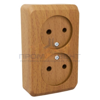Розетка двойная б/з Этюд темный бук [уп 16шт]