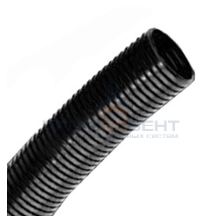 Труба PA6V0, гибкая гофр. д.10мм, без протяжки, цвет тёмно-серый [бухта 50м]