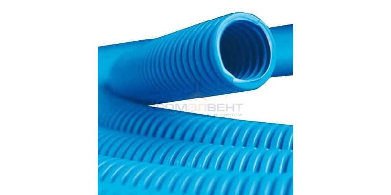 Труба ППЛ гибкая гофр. д.40мм, лёгкая без протяжки, цвет синий [бухта 20м]