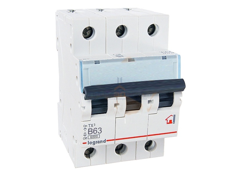 Автоматический выключатель Legrand TX3 B63A 3П 6kA (автомат)