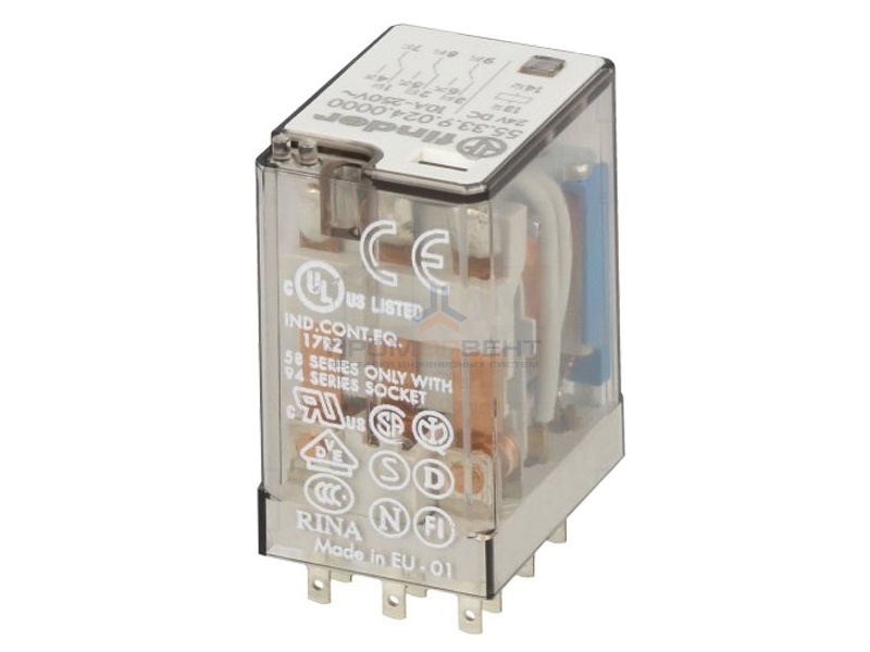 Миниатюрное реле Finder 3 контакта 10A DC - 24В AgNi